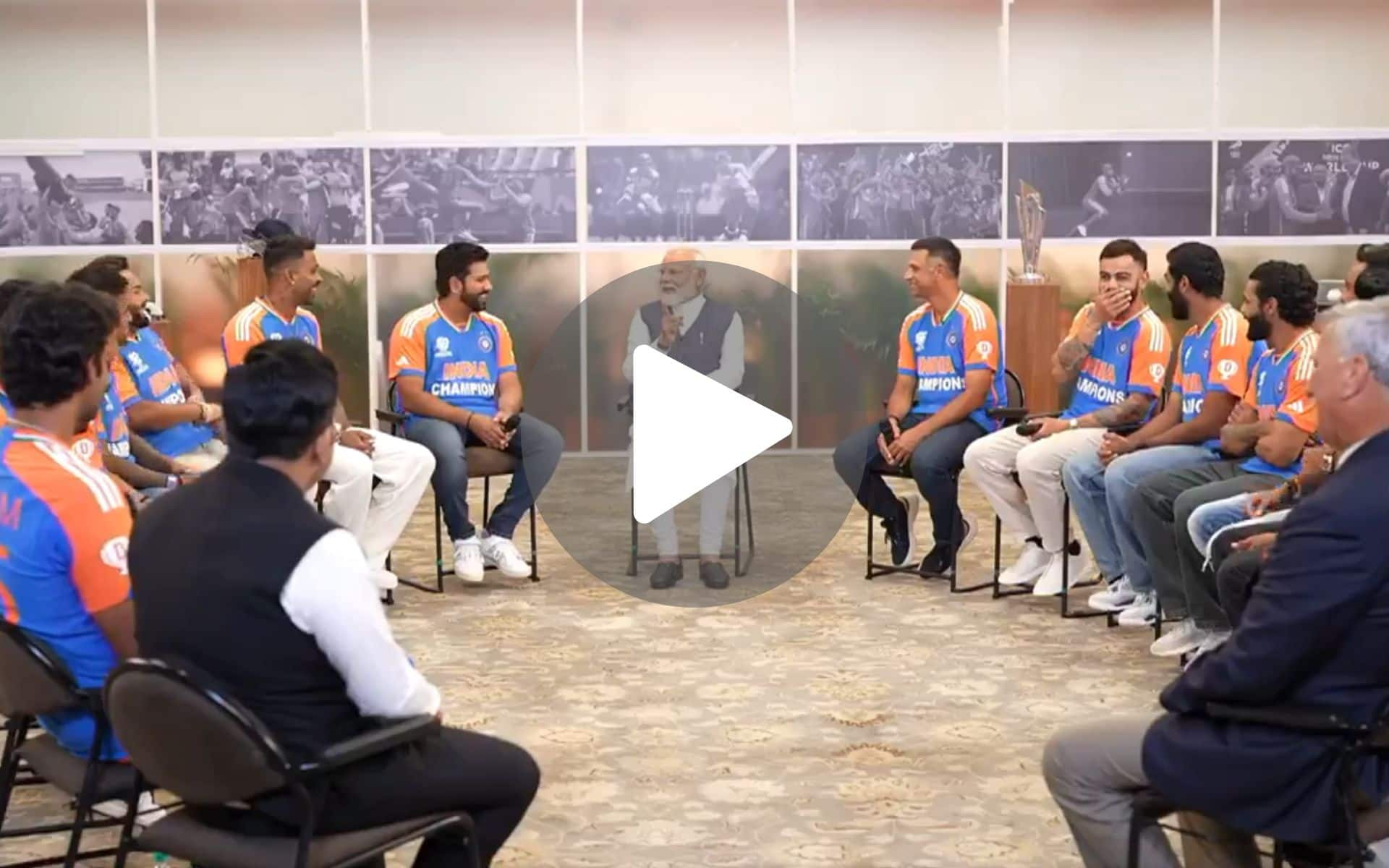 [Watch] Kohli, Rohit, Hardik In Splits As PM Narendra Modi Cracks Jokes In WC Jubilation